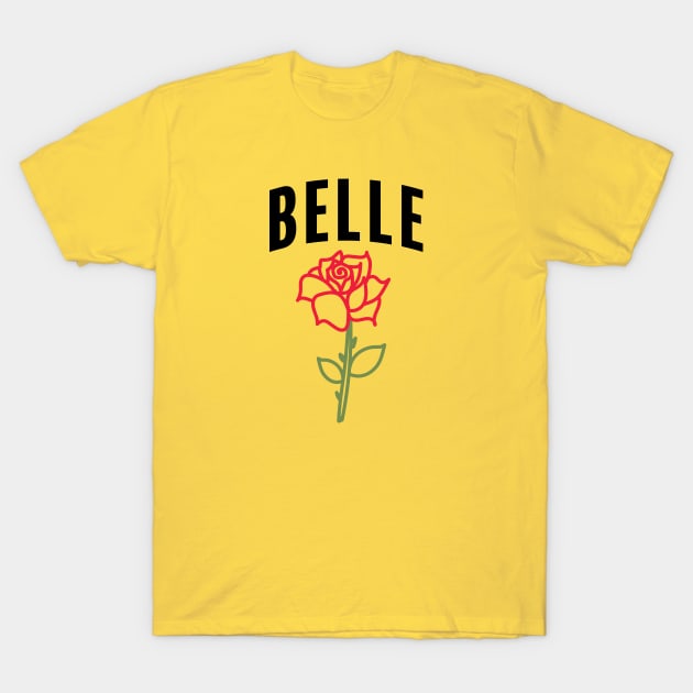 Belle with Simple Rose T-Shirt by Geek Tees